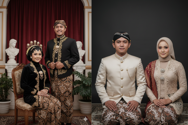 Prompt Gemini AI Foto Prewedding Adat Jawa Elegan untuk Undangan Digital